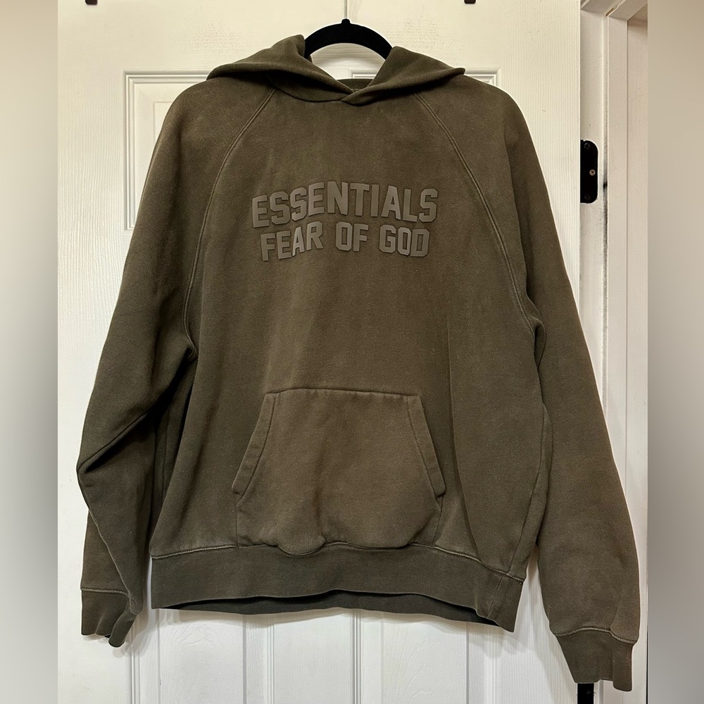 Essentials Fear Of God Brown/Tan Pullover Hoodie, Medium
